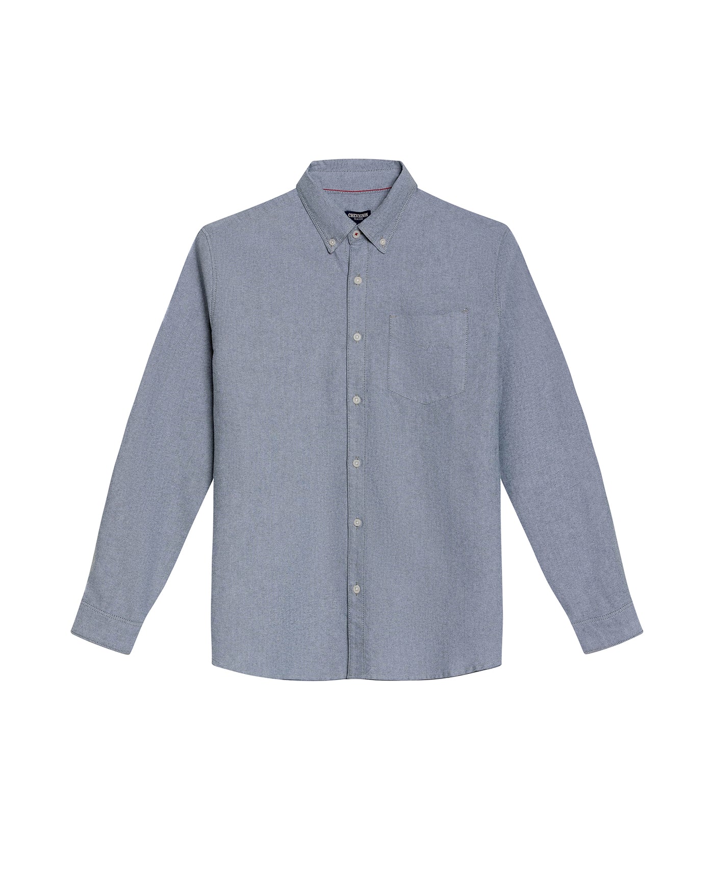 Mens Shirt Long Sleeve Regular Fit Button Down Oxford Cotton White Woven Classic Collegiate Spade Pocket - Dark Green 63_611H025_VER195406_3