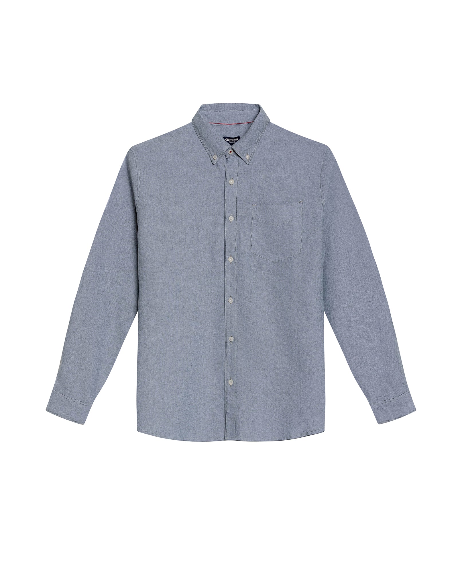 Mens Shirt Long Sleeve Regular Fit Button Down Oxford Cotton White Woven Classic Collegiate Spade Pocket - Dark Green 63_611H025_VER195406_3