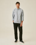 Mens Shirt Long Sleeve Regular Fit Button Down Oxford Cotton White Woven Classic Collegiate Spade Pocket - Dark Green 63_611H025_VER195406_4
