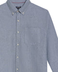 Mens Shirt Long Sleeve Regular Fit Button Down Oxford Cotton White Woven Classic Collegiate Spade Pocket - Dark Green 63_611H025_VER195406_8