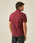 Mens Shirt Short Sleeve Slim Fit Oxford Cotton Vibrant Duck Raw Contrast Button Red Side Details - Red 63_611H026_ROJ191522_6