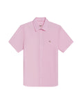 Mens Shirt Short Sleeve Slim Fit Oxford Cotton Vibrant Duck Raw Contrast Button Red Side Details - Pink 63_611H026_ROS122904_3