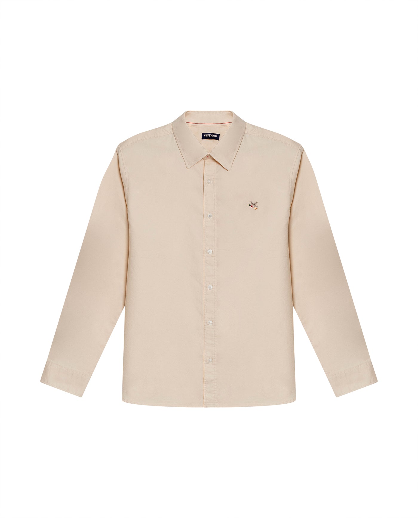 Mens Shirt Long Sleeve Slim Fit Oxford Cotton Vibrant Duck Raw Contrast Buttons Side Details Woven Label - Yellow 63_611H027_AMA120709_3