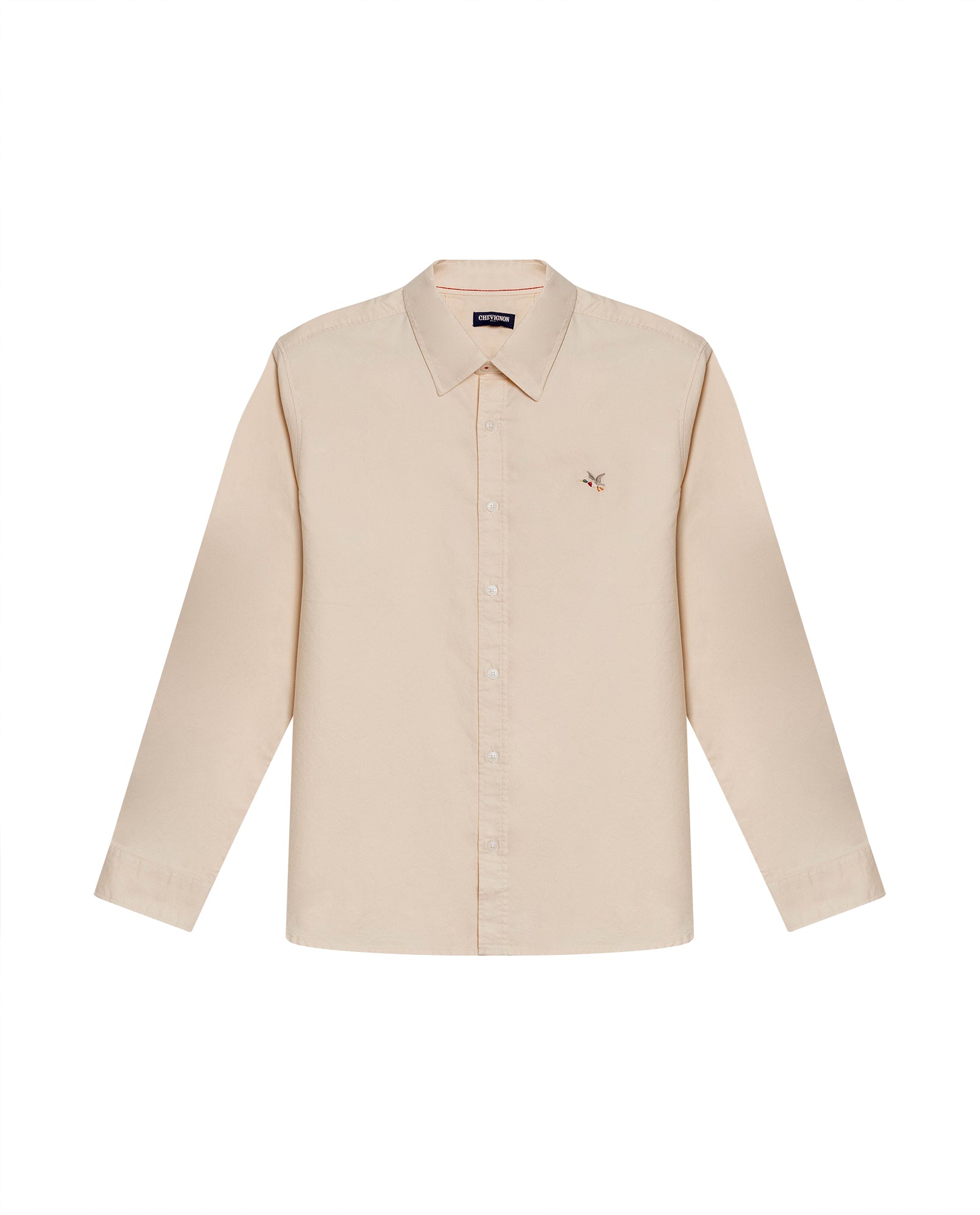 Mens Shirt Long Sleeve Slim Fit Oxford Cotton Vibrant Duck Raw Contrast Buttons Side Details Woven Label - Yellow 63_611H027_AMA120709_3