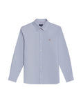 Mens Shirt Long Sleeve Slim Fit Oxford Cotton Vibrant Duck Raw Contrast Buttons Side Details Woven Label - Blue 63_611H027_AZU134110_3