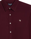 Mens Shirt Long Sleeve Slim Fit Oxford Cotton Vibrant Duck Raw Contrast Buttons Side Details Woven Label - Purple 63_611H027_MOR192118_8