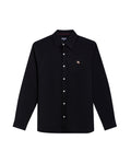 Mens Shirt Long Sleeve Slim Fit Oxford Cotton Vibrant Duck Raw Contrast Buttons Side Details Woven Label - Black 63_611H027_NEG194007_3