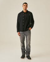 Mens Shirt Long Sleeve Slim Fit Oxford Cotton Vibrant Duck Raw Contrast Buttons Side Details Woven Label - Black 63_611H027_NEG194007_4
