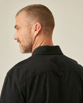 Mens Shirt Long Sleeve Slim Fit Cotton Denim Diagonal Special Wash Patch Pockets Buttons Classic Collar - Black 63_611H028_NEG194004_7