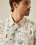 Mens Shirt Short Sleeve Classic Fit Resort Cotton Continuous Palm Print Flag Label No Pocket - Raw 63_611H029_CRU110606_5