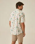 Mens Shirt Short Sleeve Classic Fit Resort Cotton Continuous Palm Print Flag Label No Pocket - Raw 63_611H029_CRU110606_6