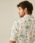 Mens Shirt Short Sleeve Classic Fit Resort Cotton Continuous Palm Print Flag Label No Pocket - Raw 63_611H029_CRU110606_7