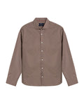 Mens Shirt Long Sleeve Slim Fit Cotton Coolmax Elastane Dobby Contrast Miniprint - Brown 63_611H030_CAF190808_3