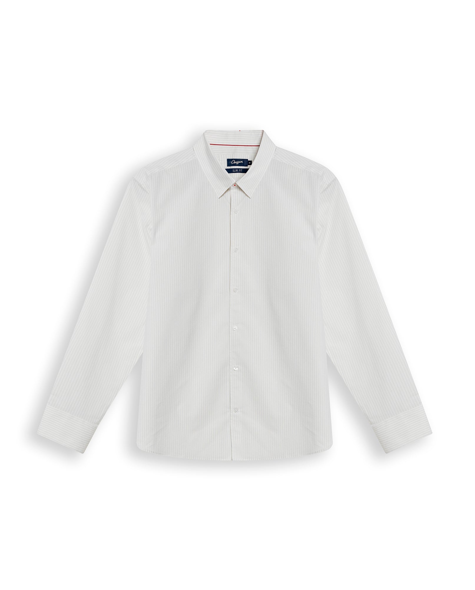 Mens Shirt Long Sleeve Classic Fit Cotton Coolmax Elastane Pre-Dyed Microtextured Stripe - Blue 63_611H032_AZU134110_3