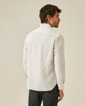Mens Shirt Long Sleeve Classic Fit Cotton Coolmax Elastane Pre-Dyed Microtextured Stripe - Blue 63_611H032_AZU134110_6