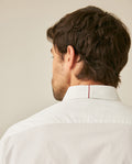 Mens Shirt Long Sleeve Classic Fit Cotton Coolmax Elastane Pre-Dyed Microtextured Stripe - Blue 63_611H032_AZU134110_7