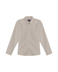 Mens Shirt Long Sleeve Classic Fit Cotton Coolmax Elastane Pre-Dyed Microtextured Stripe - Green 63_611H032_VER120109_3