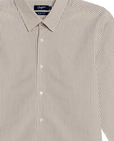 Mens Shirt Long Sleeve Classic Fit Cotton Coolmax Elastane Pre-Dyed Microtextured Stripe - Green 63_611H032_VER120109_8