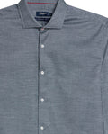 Mens Shirt Long Sleeve Classic Fit Micro-Brushed Cotton Elastane Twill Pre-Dyed Miniprint - Green 63_611H033_VER195350_8