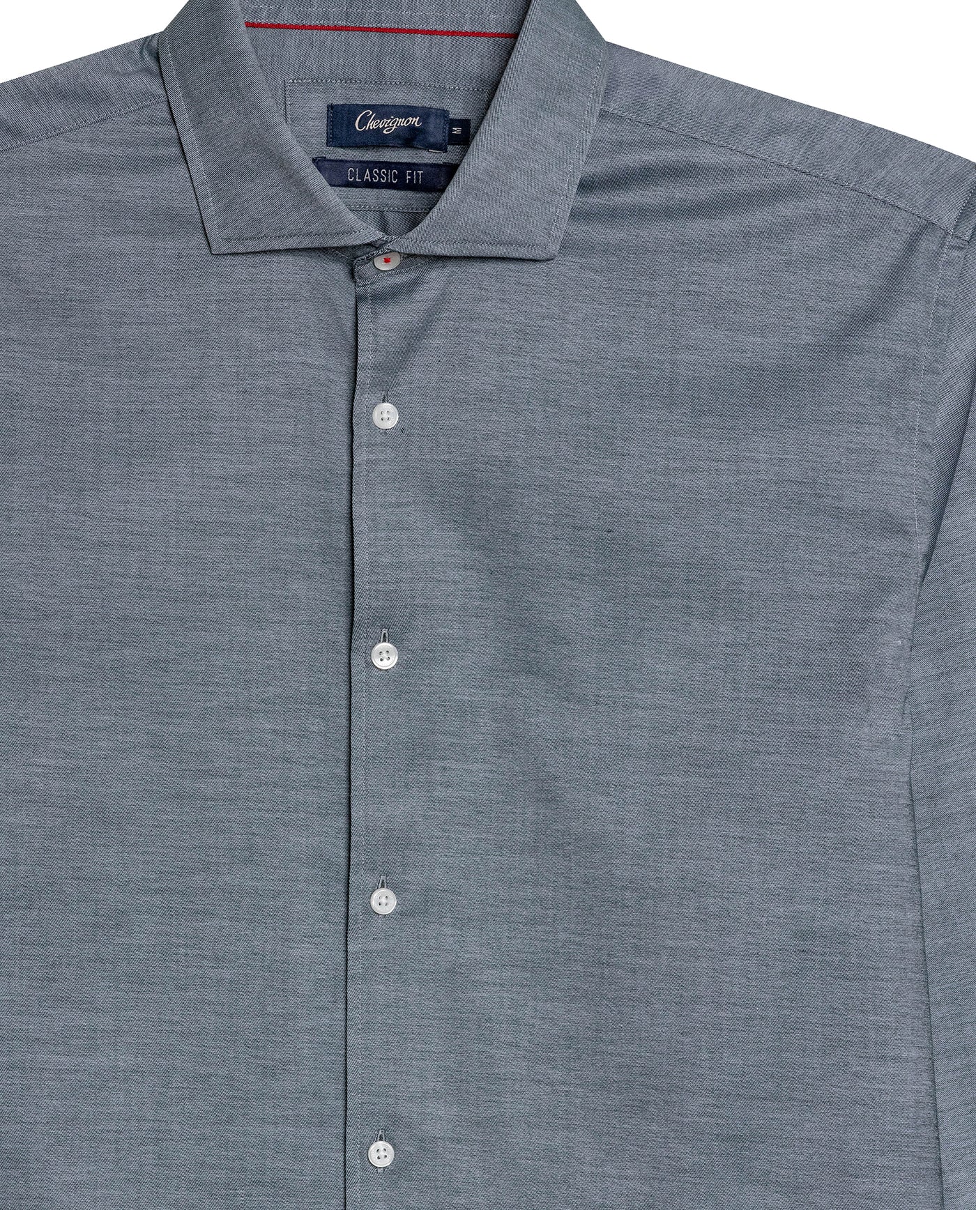Mens Shirt Long Sleeve Classic Fit Micro-Brushed Cotton Elastane Twill Pre-Dyed Miniprint - Green 63_611H033_VER195350_8