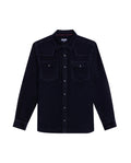 Mens Shirt Long Sleeve Regular Fit Cotton Corduroy Western Details Front Yoke Functional Pockets Snaps - Blue 63_611H036_AZU193923_3