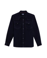 Mens Shirt Long Sleeve Regular Fit Cotton Corduroy Western Details Front Yoke Functional Pockets Snaps - Blue 63_611H036_AZU193923_3