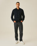 Mens Shirt Long Sleeve Regular Fit Cotton Corduroy Western Details Front Yoke Functional Pockets Snaps - Blue 63_611H036_AZU193923_4