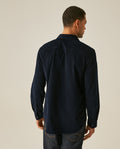 Mens Shirt Long Sleeve Regular Fit Cotton Corduroy Western Details Front Yoke Functional Pockets Snaps - Blue 63_611H036_AZU193923_6