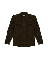 Mens Shirt Long Sleeve Regular Fit Cotton Corduroy Western Details Front Yoke Functional Pockets Snaps - Green 63_611H036_VER190414_3