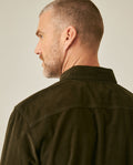 Mens Shirt Long Sleeve Regular Fit Cotton Corduroy Western Details Front Yoke Functional Pockets Snaps - Green 63_611H036_VER190414_7
