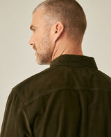 Mens Shirt Long Sleeve Regular Fit Cotton Corduroy Western Details Front Yoke Functional Pockets Snaps - Green 63_611H036_VER190414_7