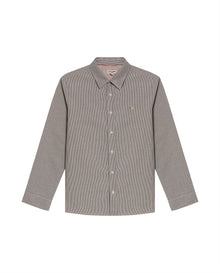 Mens Shirt Long Sleeve Slim Fit Oxford Cotton Pinstripe Pattern Contrast Side Pieces Yokes Marked Buttons - Blue 63_611H039_AZU193923_3