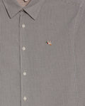 Mens Shirt Long Sleeve Slim Fit Oxford Cotton Pinstripe Pattern Contrast Side Pieces Yokes Marked Buttons - Blue 63_611H039_AZU193923_8