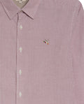 Mens Shirt Long Sleeve Slim Fit Oxford Cotton Pinstripe Pattern Contrast Side Pieces Yokes Marked Buttons - Brown 63_611H039_CAF191245_8
