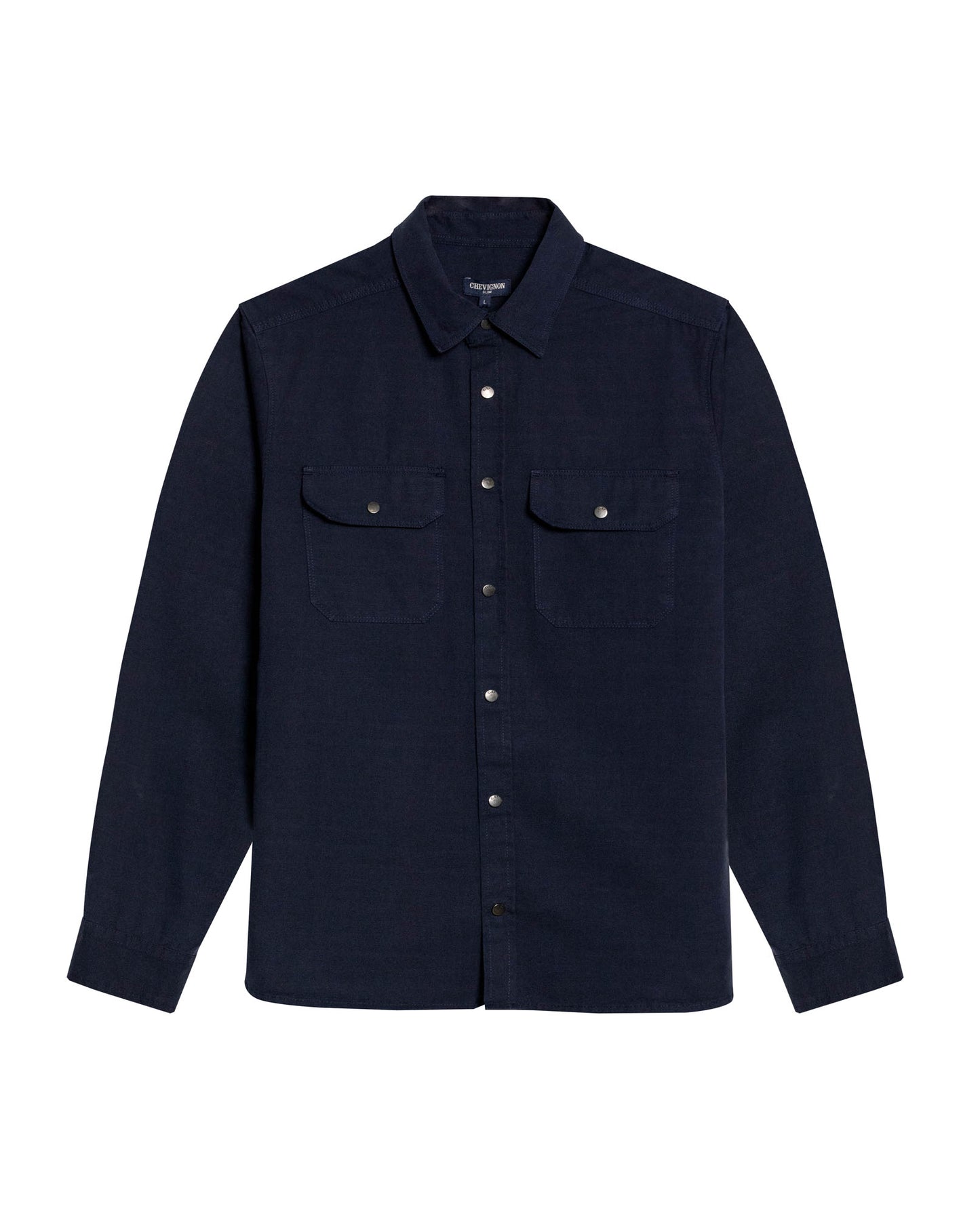 Mens Slim Fit Cotton Lyocell Cargo Shirt - Blue 63_611H041_AZU193923_3