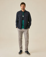 Mens Slim Fit Cotton Lyocell Cargo Shirt - Blue 63_611H041_AZU193923_4