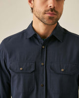 Mens Slim Fit Cotton Lyocell Cargo Shirt - Blue 63_611H041_AZU193923_5