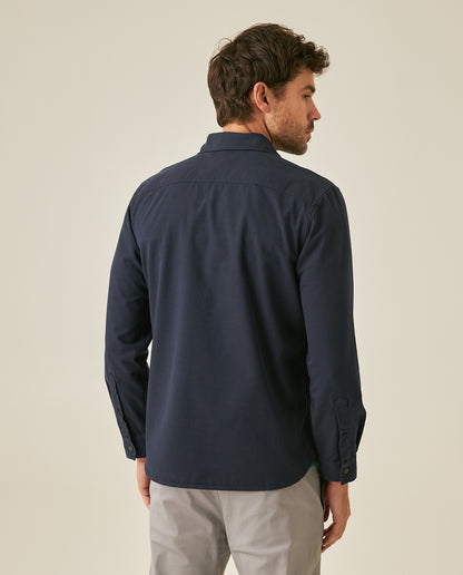 Mens Slim Fit Cotton Lyocell Cargo Shirt - Blue 63_611H041_AZU193923_6