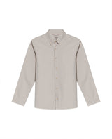 Mens Shirt Long Sleeve Slim Fit Button Down Cotton Lyocell Jeanswear Texture Utilitarian Red Side Details - Gray 63_611H042_GRI140000_3