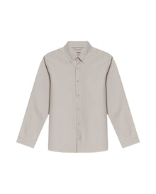 Mens Shirt Long Sleeve Slim Fit Button Down Cotton Lyocell Jeanswear Texture Utilitarian Red Side Details - Gray 63_611H042_GRI140000_3