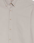 Mens Shirt Long Sleeve Slim Fit Button Down Cotton Lyocell Jeanswear Texture Utilitarian Red Side Details - Gray 63_611H042_GRI140000_8