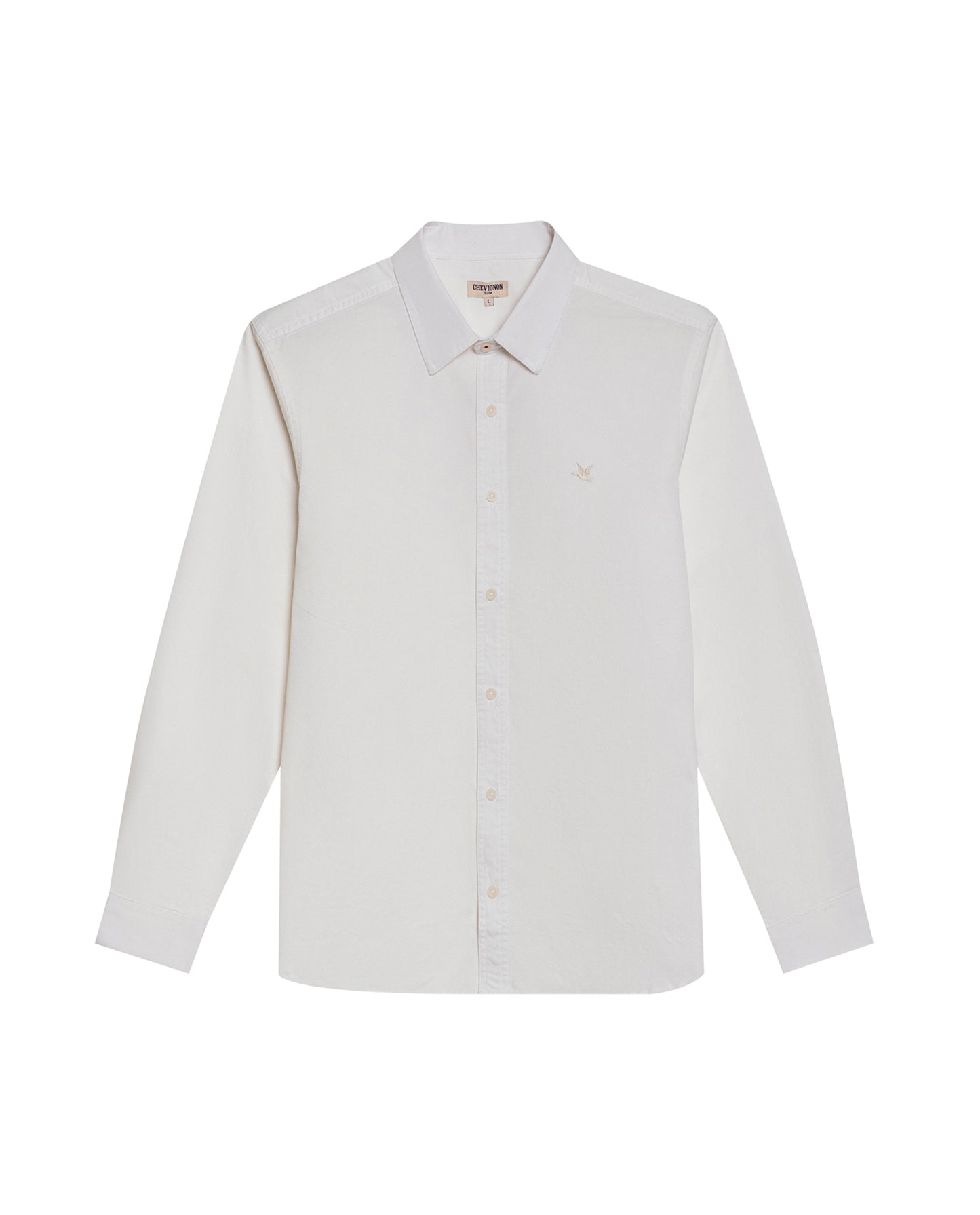 Mens Shirt Long Sleeve Slim Fit Cotton Twill Collar Stay Tone on Tone Duck Professional Structure - Raw 63_611H043_CRU110606_0