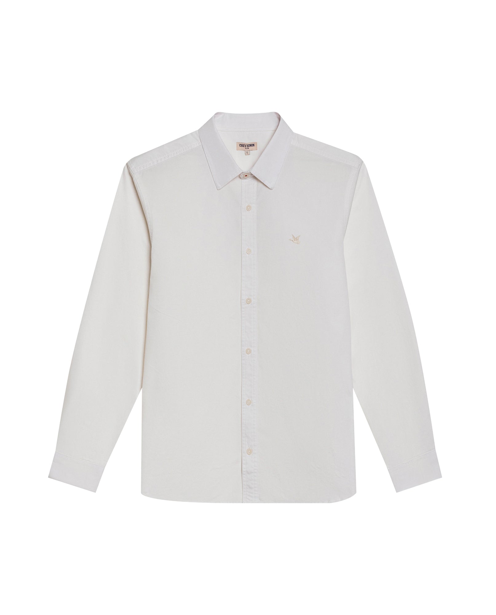 Mens Shirt Long Sleeve Slim Fit Cotton Twill Collar Stay Tone on Tone Duck Professional Structure - Raw 63_611H043_CRU110606_0