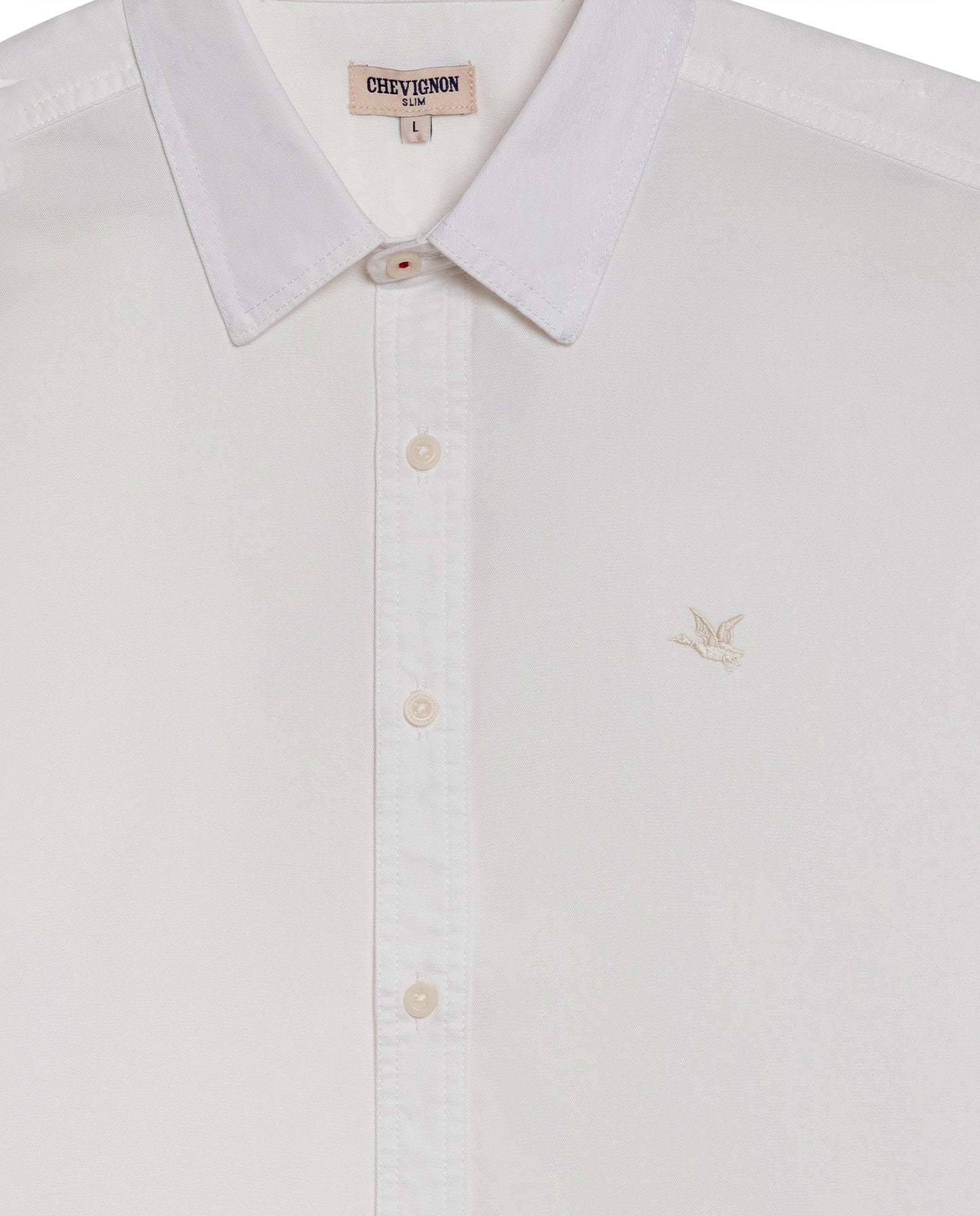 Mens Shirt Long Sleeve Slim Fit Cotton Twill Collar Stay Tone on Tone Duck Professional Structure - Raw 63_611H043_CRU110606_3