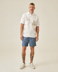 Mens Shirt Short Sleeve Classic Fit Resort Cotton Twill Embroidered Localized Palm Trees Effect Buttons - Raw 63_611H044_CRU110701_5