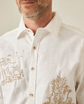 Mens Shirt Short Sleeve Classic Fit Resort Cotton Twill Embroidered Localized Palm Trees Effect Buttons - Raw 63_611H044_CRU110701_6