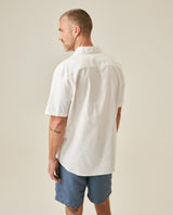 Mens Shirt Short Sleeve Classic Fit Resort Cotton Twill Embroidered Localized Palm Trees Effect Buttons - Raw 63_611H044_CRU110701_7