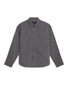 Mens Shirt Long Sleeve Slim Fit Cotton Coolmax Elastane Pre-Dyed Miniprint Check - Black 63_611H060_NEG194007_3
