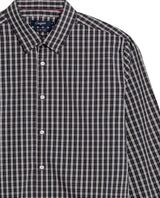 Mens Shirt Long Sleeve Slim Fit Cotton Coolmax Elastane Pre-Dyed Miniprint Check - Black 63_611H060_NEG194007_8