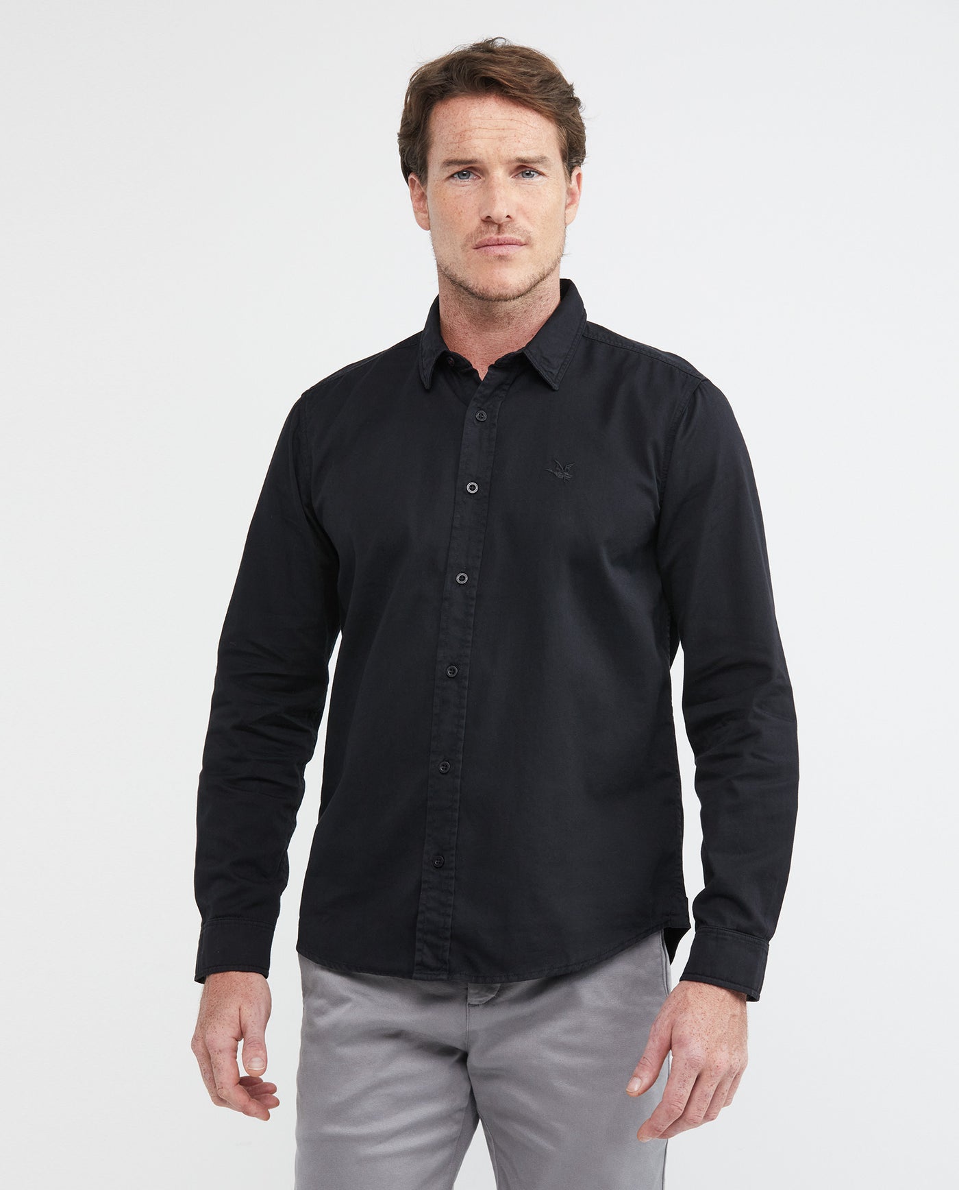 Men's Long Sleeve Shirt Duotone Duck Double Needle 100% Cotton 612E014 - 1